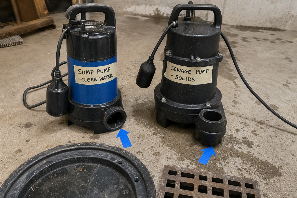 Sump pump vs sewage pump