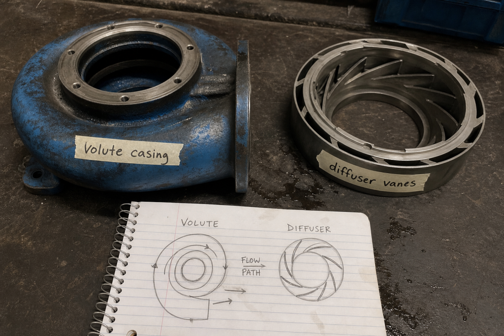 Volute vs diffuser pump