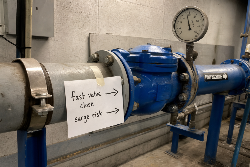 Water hammer in pumping system